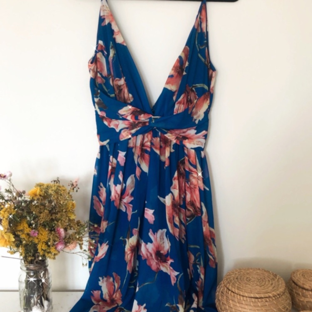 Blue Floral Maxi Dress